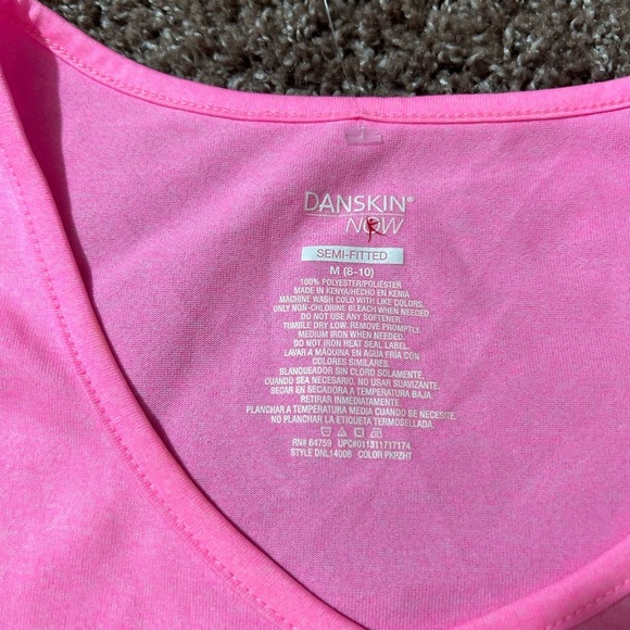 Danskin Now Pink V-Neck Women's Top - Picture 3 of 8
